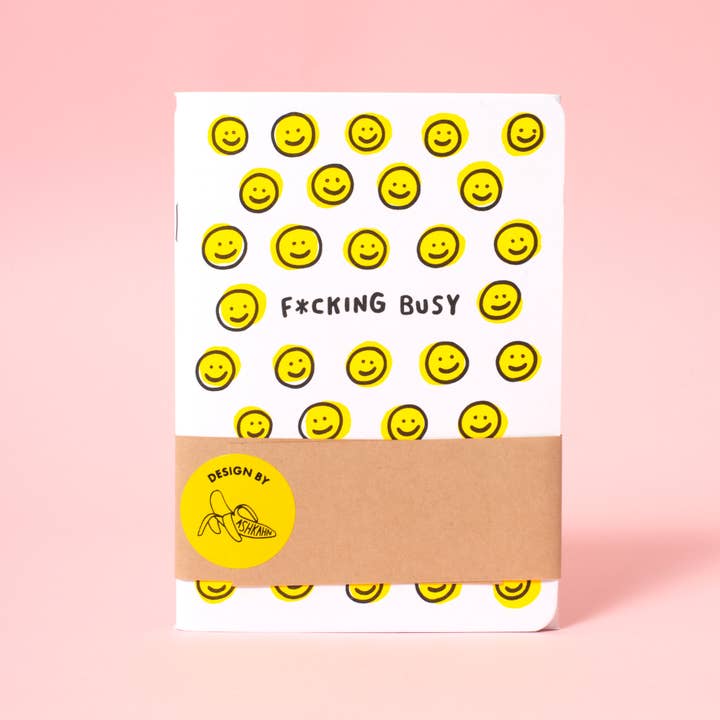B6 Softcover Blank Notebook 2-Pack - Busy & Smiles for wholesale by Egg Press Manufacturing