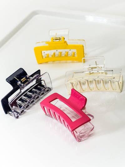 DOUBLE SIDED CLEAR AND COLOR HAIR CLAW CLIPS | 40H426 for wholesale by JOSSLYN by wall to wall