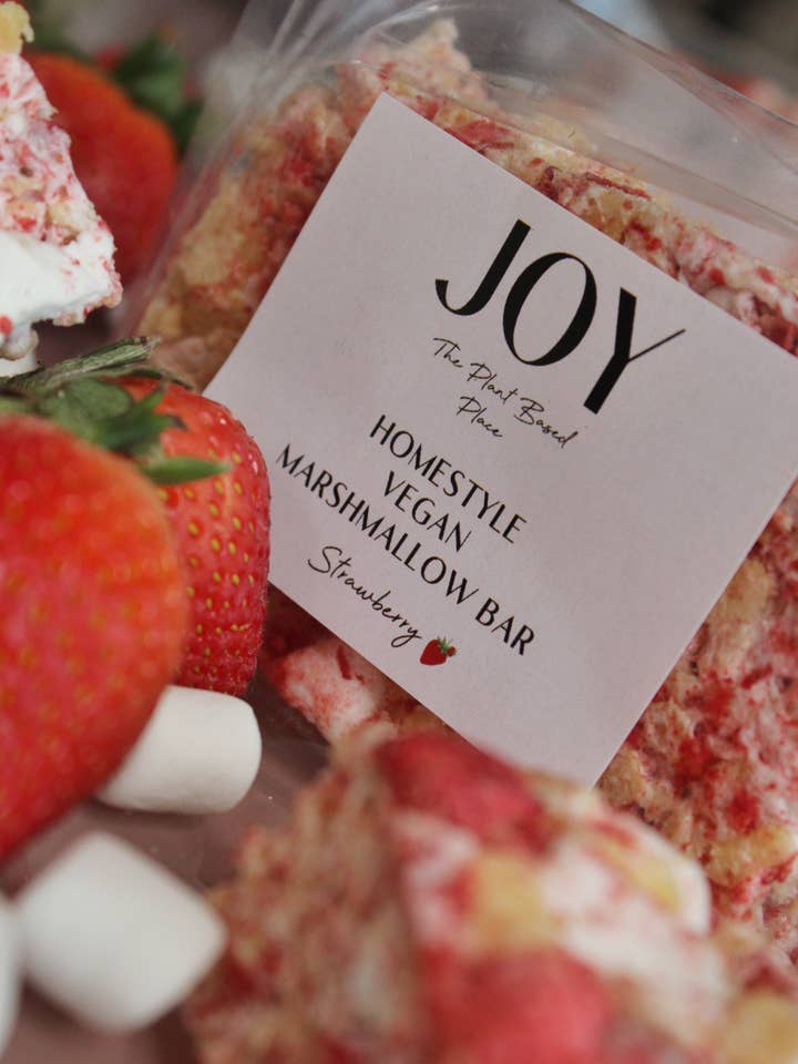 Strawberry Vegan Marshmallow Bar for wholesale by JOY The Plant Based Place