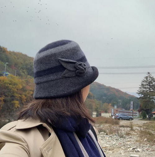 Comfortarians - Wholesale Bucket Hat - Women's - Women's Winter Bungee Bucket Hat Stitched Wool Flower FW4