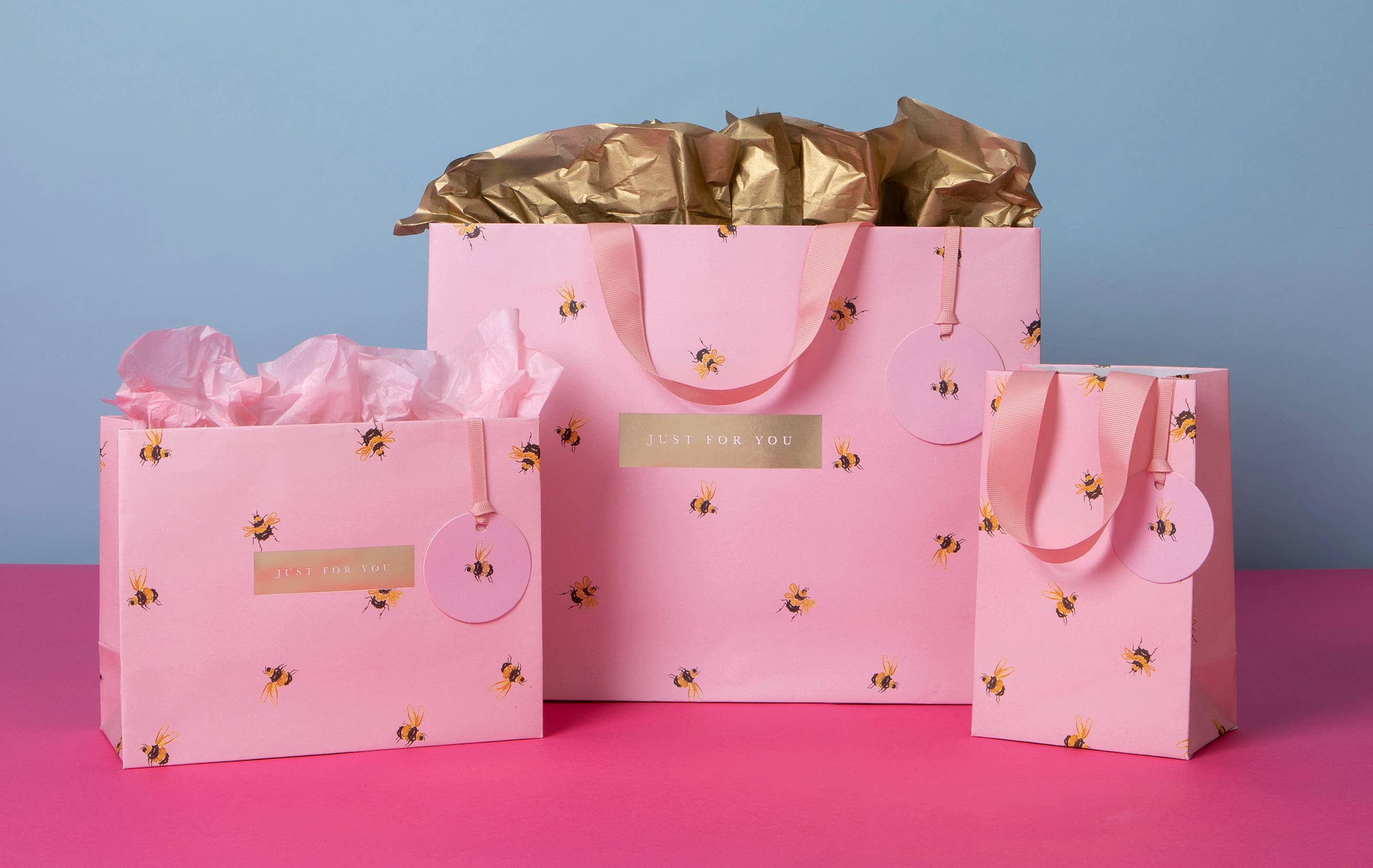 Glick - Wholesale Gift Bag - BAG MEDIUM SD LANDSCAPE BEE PINK2