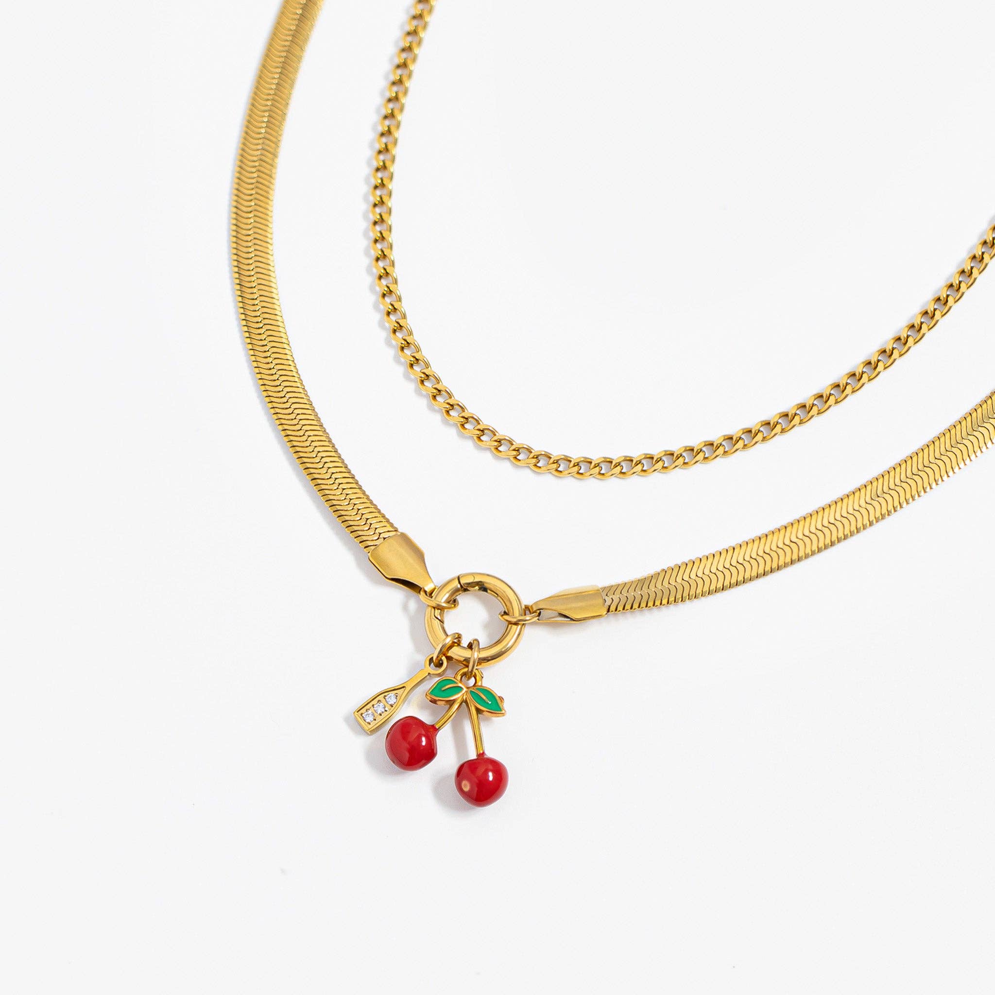 WJW - Wholesale Individual Charm/Pendant - 18K Gold PVD Stainless Steel Champagne Bottle Charm3