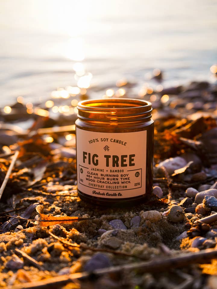 Fig Tree | Candela di soia Jasmine + Bamboo 8oz per la vendita all'ingrosso da parte di Ambush Candle Co.