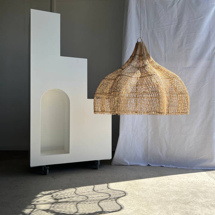 Office Objets - Wholesale Chandelier/Hanging Light - Pendant light, flower-shaped rattan fixture, tulip, corolla H:80cm D80cm32