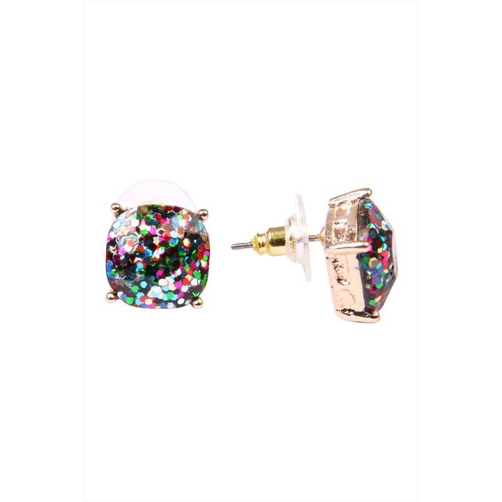 MYS Wholesale Inc - Wholesale Stud/Post Earrings - Shiny Cushion Glitter Earring1