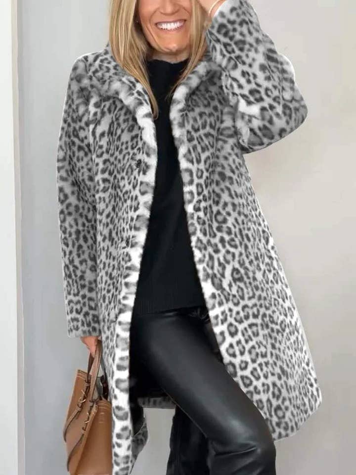 HIDDENBRAND - Wholesale Coat - Women's - Fluffy Vintage Wild Leopard Print Faux Fur Coat3