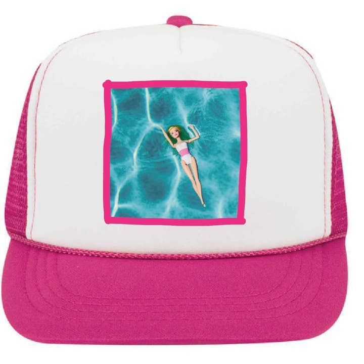 Rad Hat Society - Venta al por mayor Gorra trucker - Mujer - Sombrero Barbie (muñeca Barbie en una piscina)