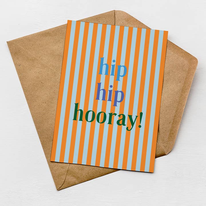 Hip Hip Hooray Birthday Card | Greeting Cards for wholesale by Greenwich Paper Studio