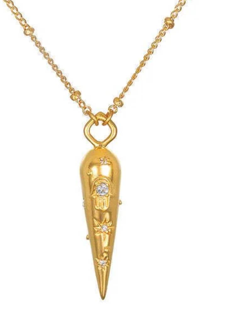 HoopLa - Wholesale Pendant/Charm Necklace - Cornicello horn 14K Steel -evil eye-Charm Necklace