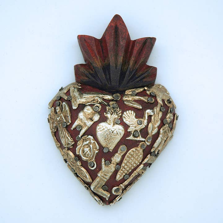 Contreras Designs - Wholesale Wall Accent - MXTC-H1 - Mexican Milagro Heart Wall Accent