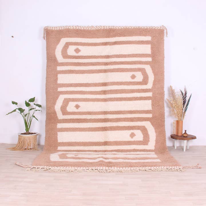 Beige marockansk matta, modern matta, Beige matta för wholesale av Moroccan Woven Treasures