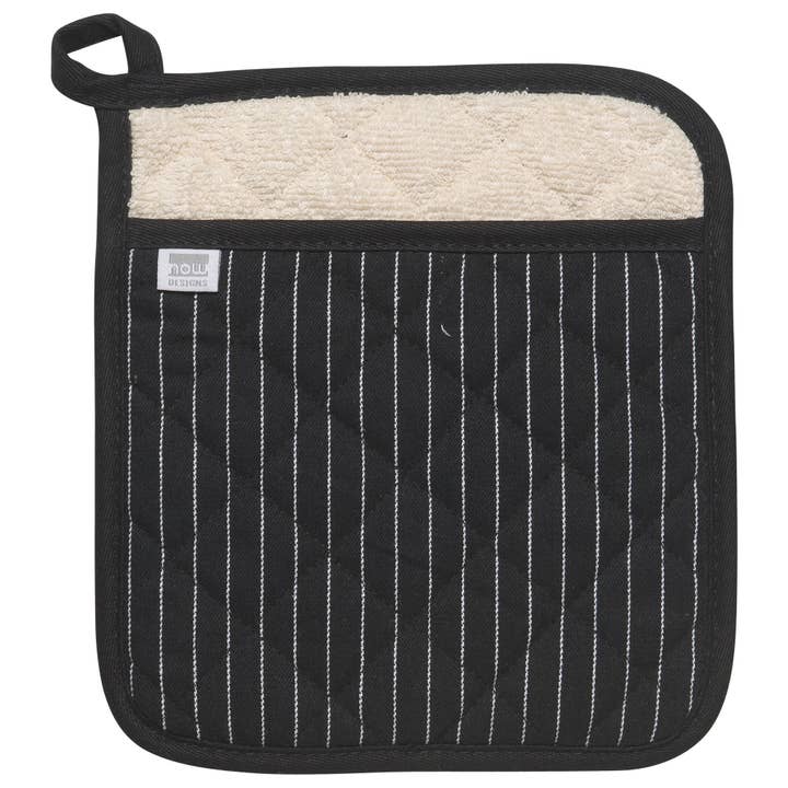 Superior Black Pinstripe Potholder for wholesale by Danica Brands