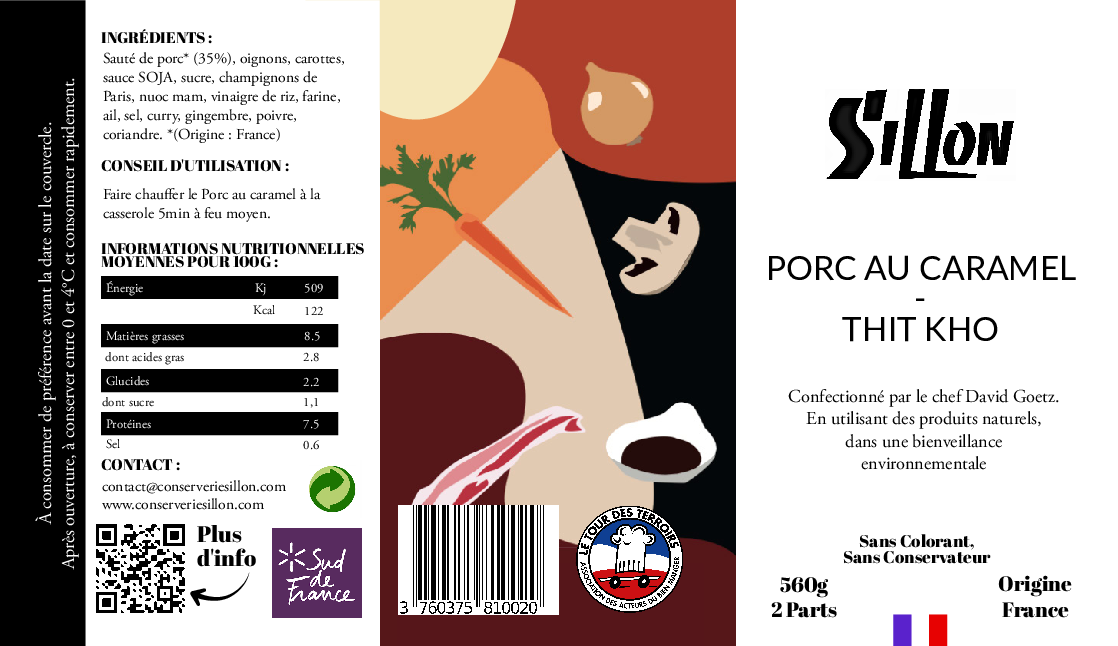 Sillon - Wholesale Shelf Stable Prepared Meal - Caramel Pork Thit Ko 550g1