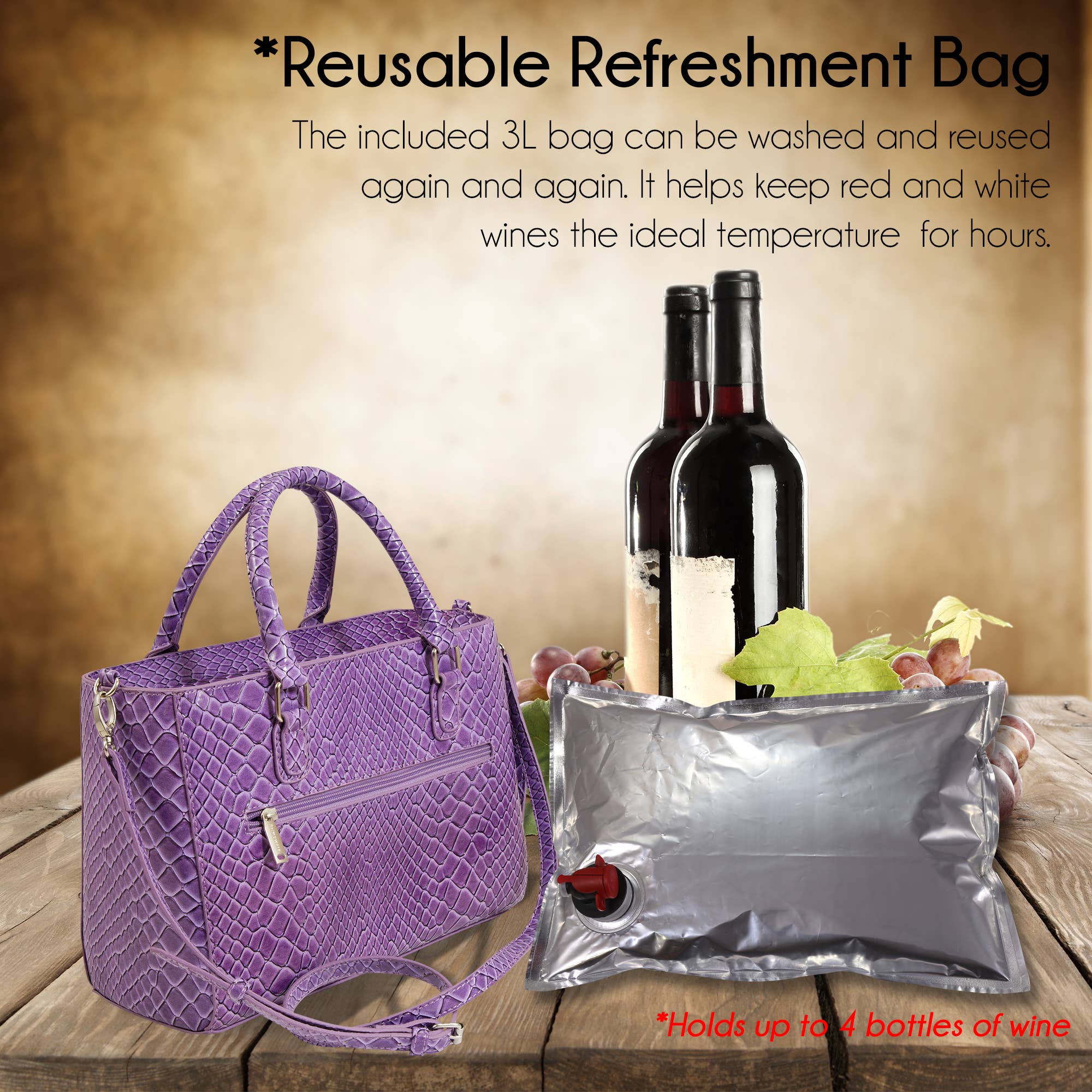 Primeware Inc. - Wholesale Wine Tote - Drink Purse | Wine Purse Burmese Design7