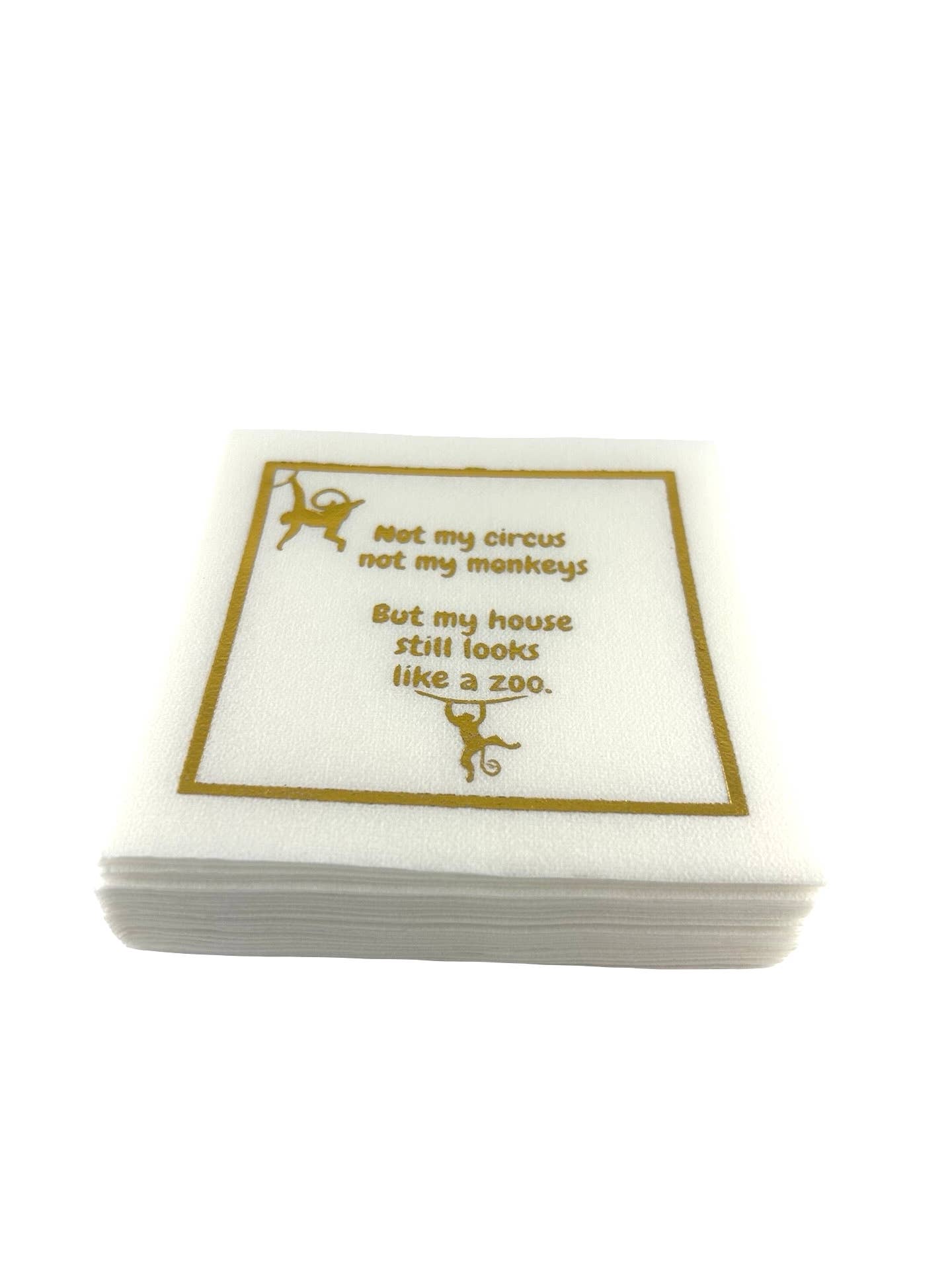 Maven Home - Wholesale Disposable Napkin - Linen-Feel Cocktail Napkins, Not My Circus0