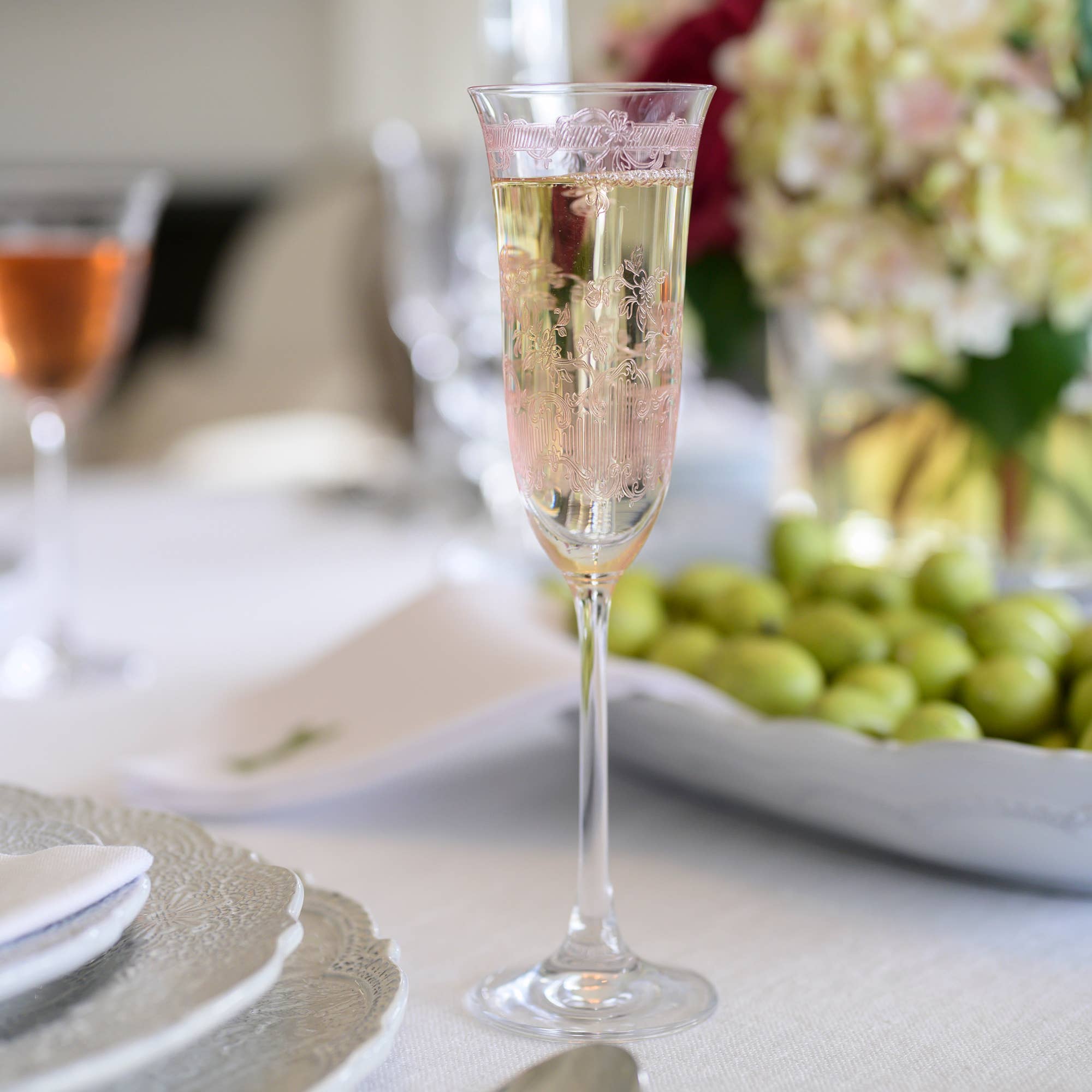 Arte Italica & Crown Linen Designs – wholesale Champagne flute – Giardino Flute2