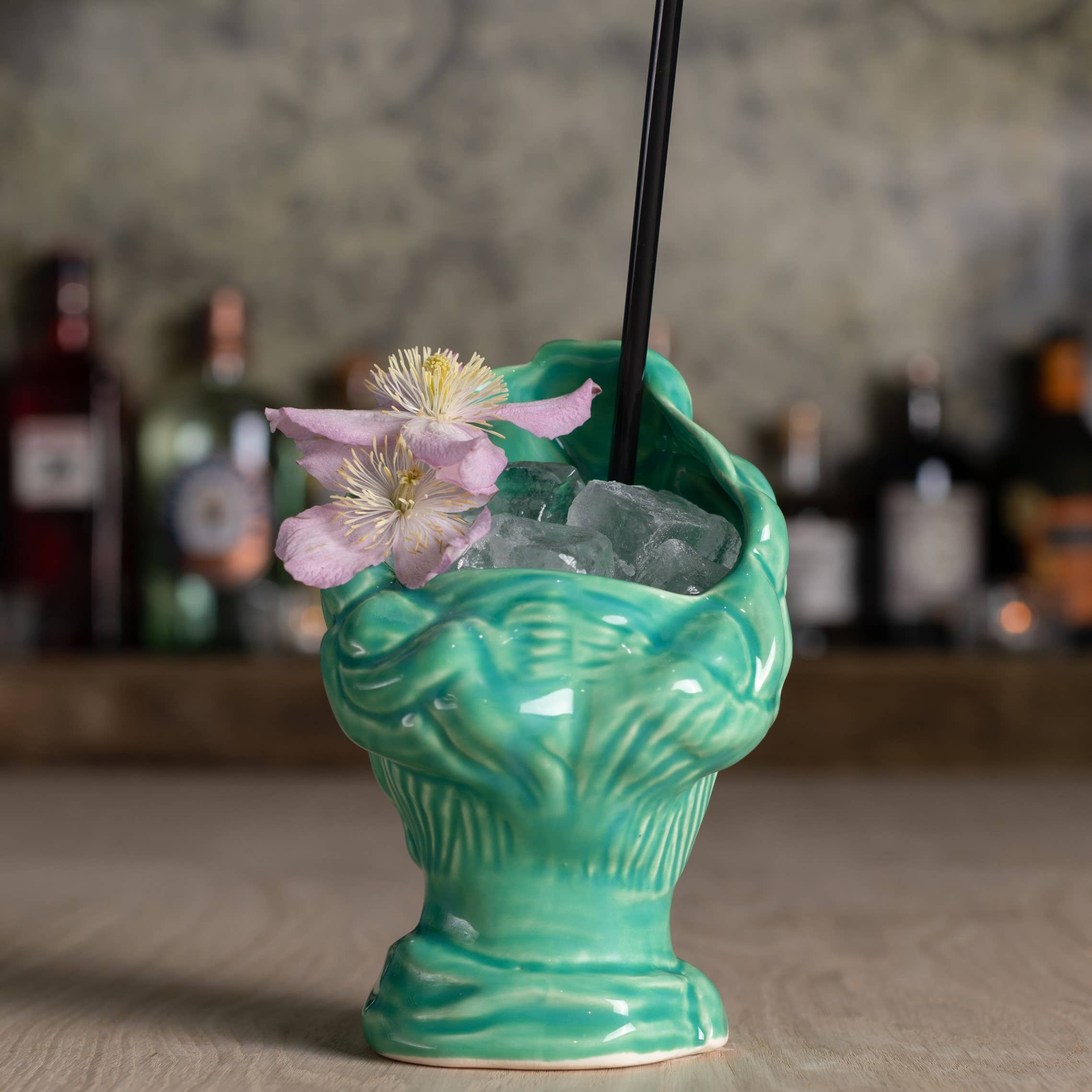 Shaker & Makers - Wholesale Cocktail/Liquor Glass - Frida Ceramic Tiki Mug Green2