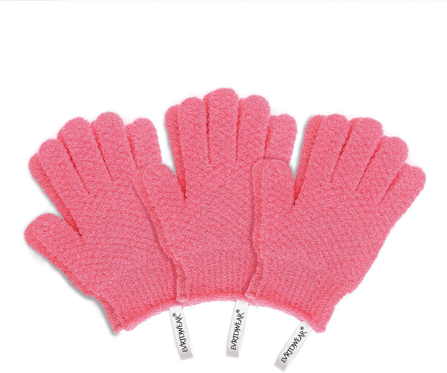 EvridWear - Wholesale Exfoliating Gloves/Mitts - Evridwear Exfoliating Bath Gloves for Shower Spa, Full Finger, Pink Series7