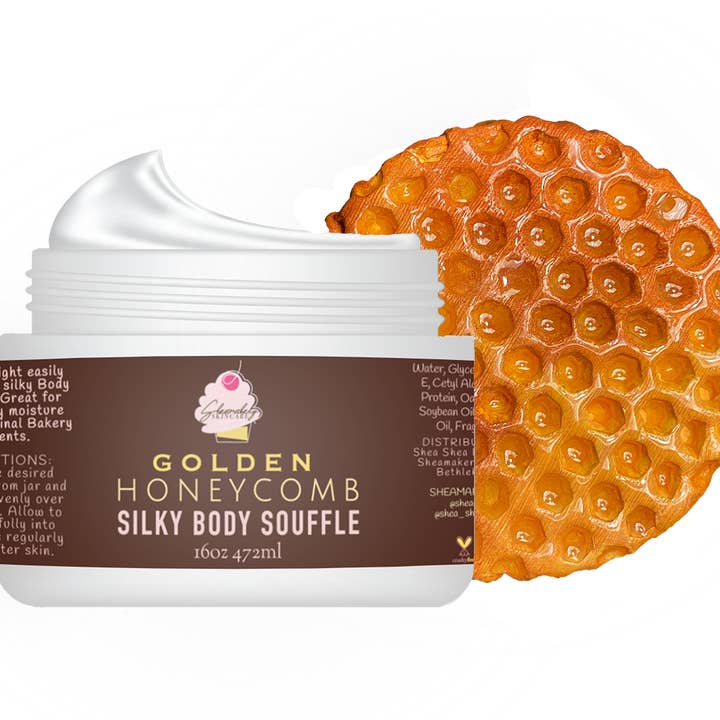 Goldener Waben-Silky Body Souffle für den Großhandel von Sheamakery Skincare