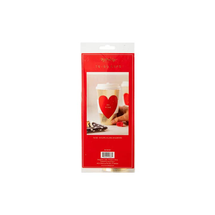 My Mind’s Eye - Wholesale Disposable cup - PLTG157 - Red Be Mine Heart To-Go Cups (8 ct)2