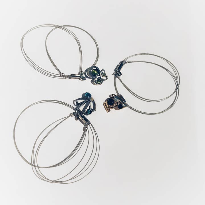 Christophe Poly / Crono Design – wholesale Jewellery set – SETS (KY) - Small Pendant WireNeck(K) 19" & LeverEar(X) Sets7