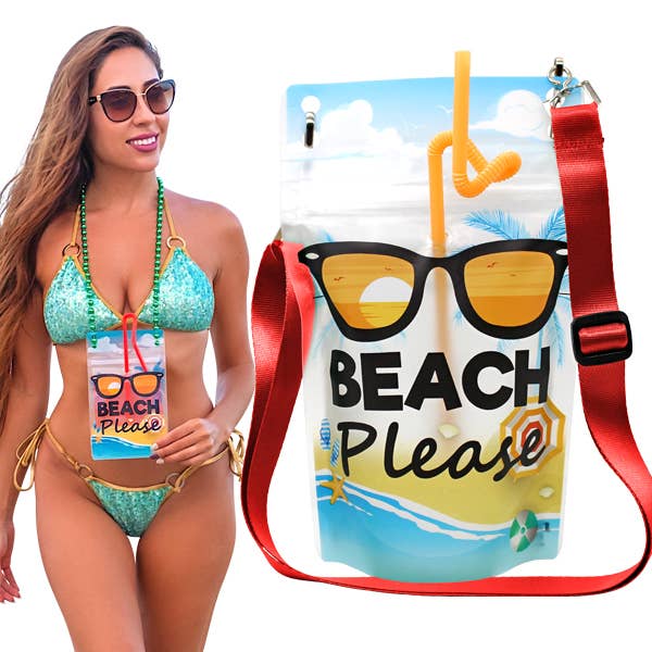 NeckSip - Wholesale Beach Accessories - Beach Please - Wearable Drink Pouches (12 oz | 2pk)