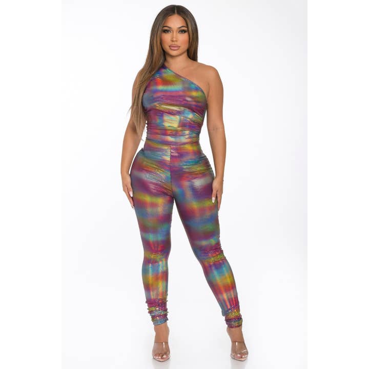 Tuta monospalla metallizzata per la vendita all'ingrosso da parte di DORCAS