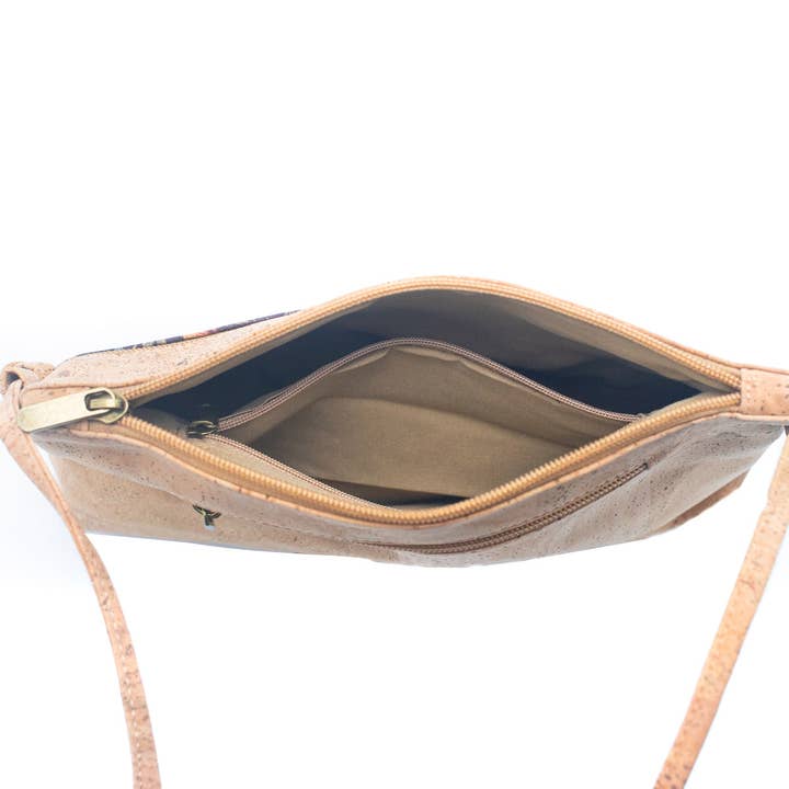 Meninas Bonitas Cork - Wholesale Crossbody Bag - Women's - Natural Cork and Printed Design Women's Crossbody Bag BAG-2210