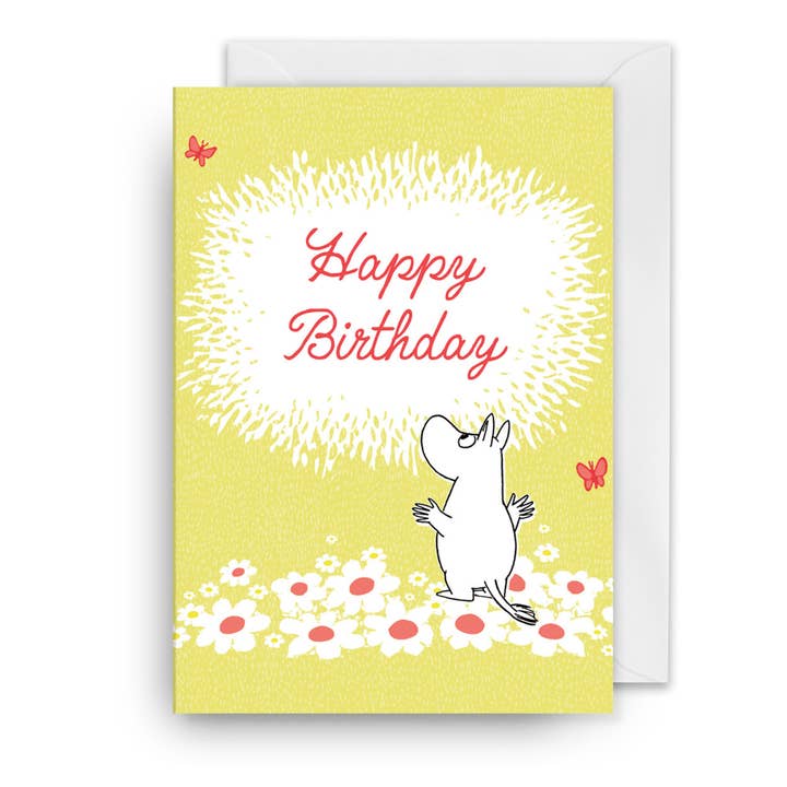 Birthday Card | Moomin | Happy Birthday Flowers for wholesale by Hype Associates Ltd