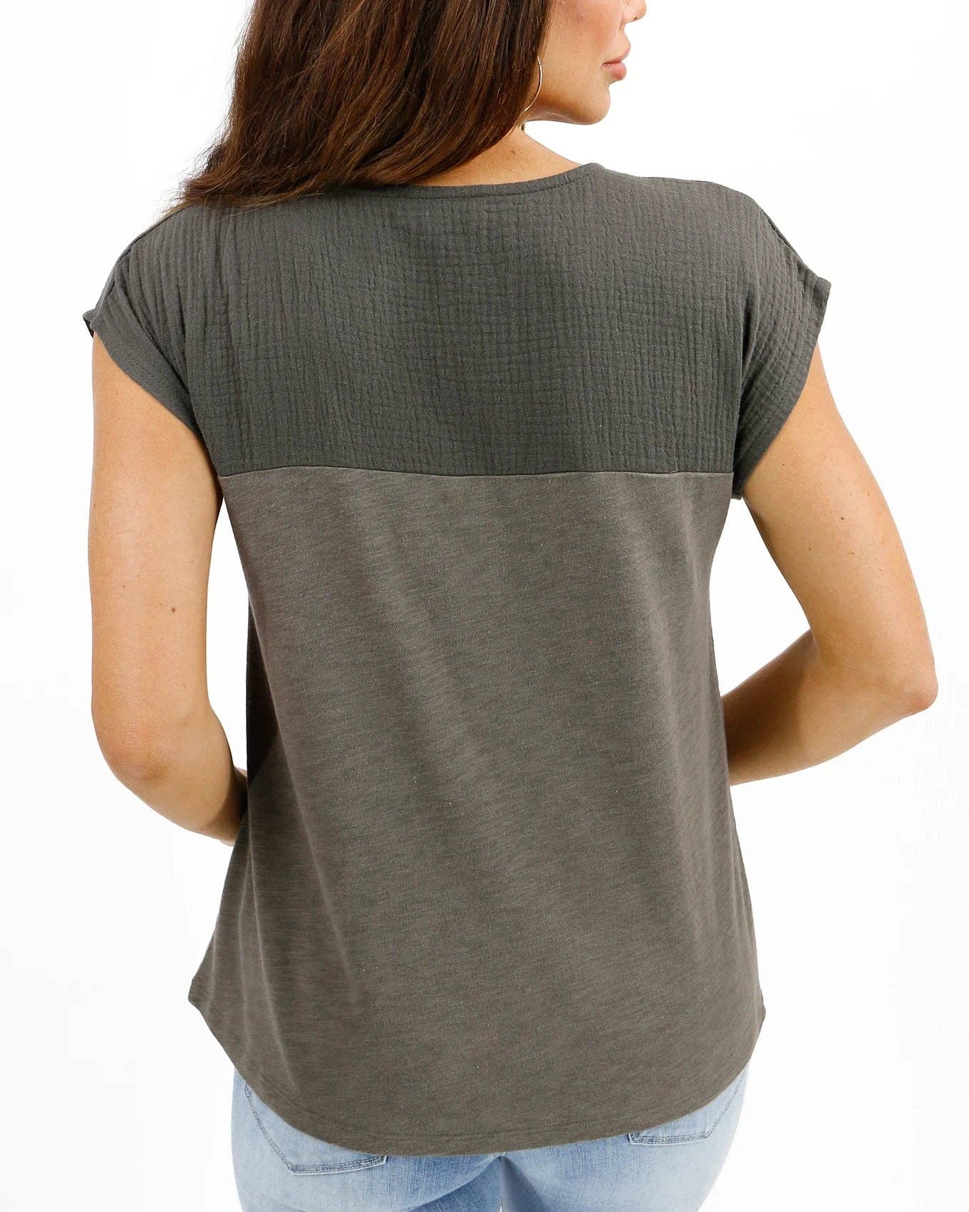 Better Than Basic Tee in Olive for wholesale on Faire7