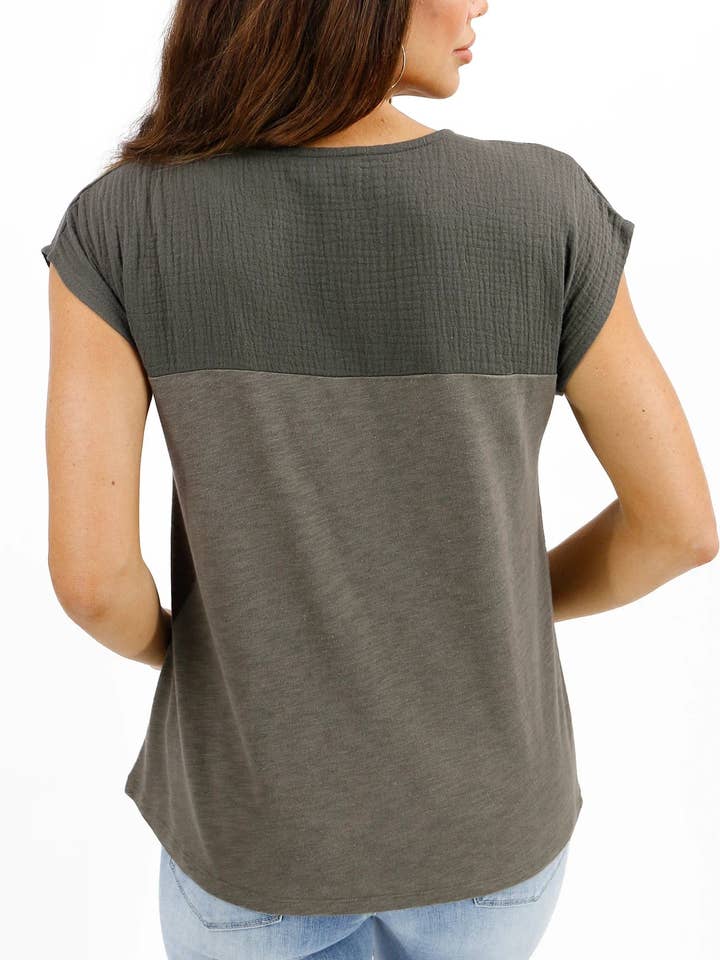 Better Than Basic Tee in Olive for wholesale on Faire7