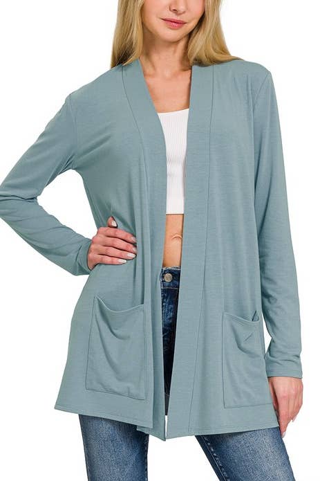 Vanilla Monkey - Vendita all'ingrosso Cardigan - Donna - Cardigan morbido e leggero con tasca frontale aperta5