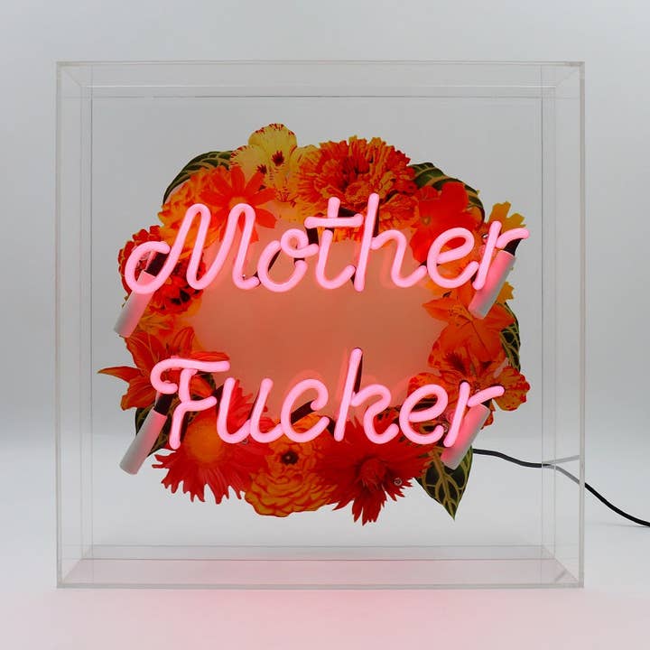 'Mother F*cker' Large Glass Neon Sign for wholesale by Locomocean