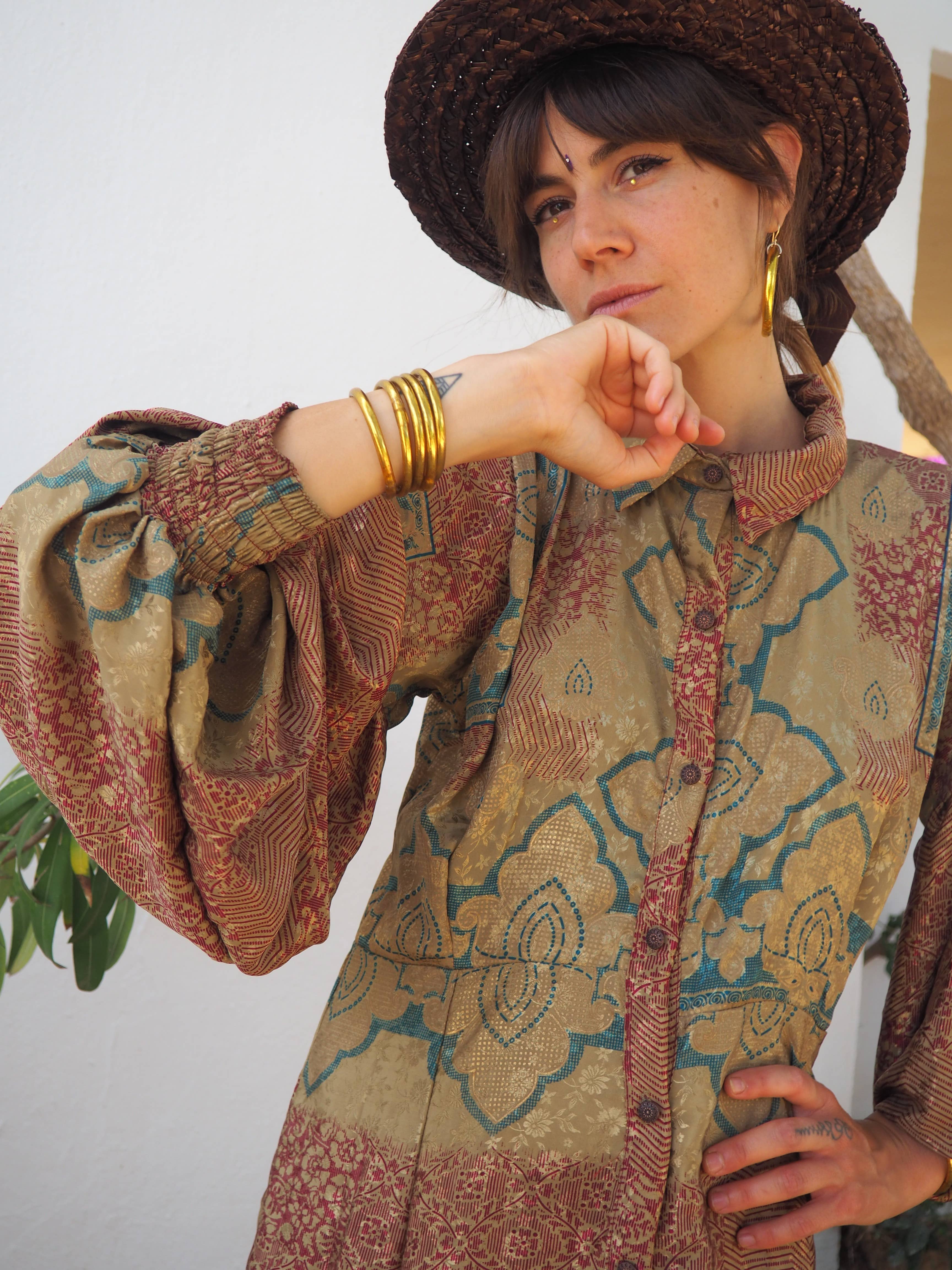 Vagabond Ibiza - Wholesale Dress - Women's - The Lenya Dress– Up-cycled Vintage Sari Dress 22