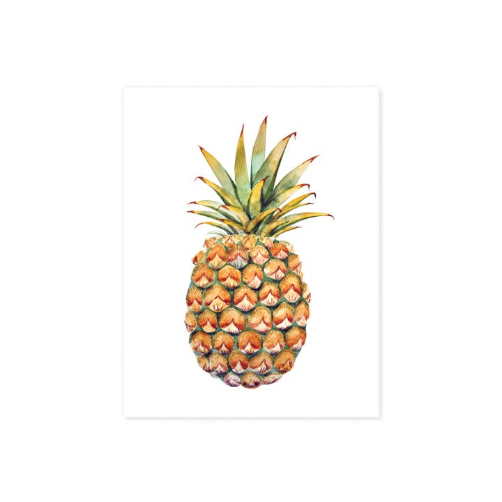 Ananas à l'aquarelle pour la vente par Blue Twist & Co
