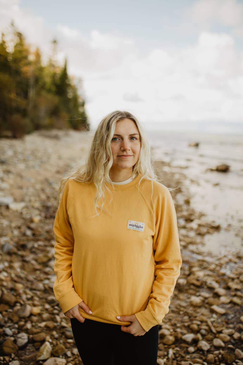 Stuck on Michigan - Vente Sweat-shirt – unisexe - Chandail ras du cou léger Michigan Patch3