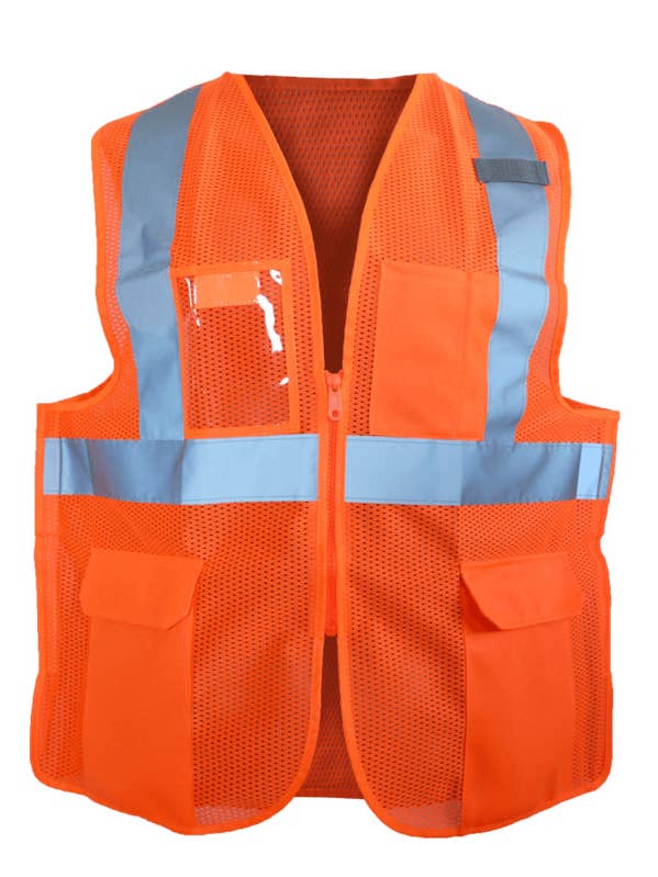 Classic Mesh 5-pt Break-Away Safety Vest, Class 2, Orange for wholesale on Faire0