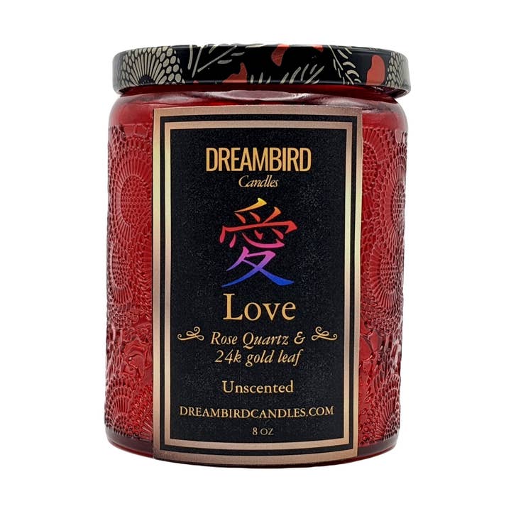 Japanese Calligraphy Medium "Love" Candle for wholesale by DREAMBIRD Candles