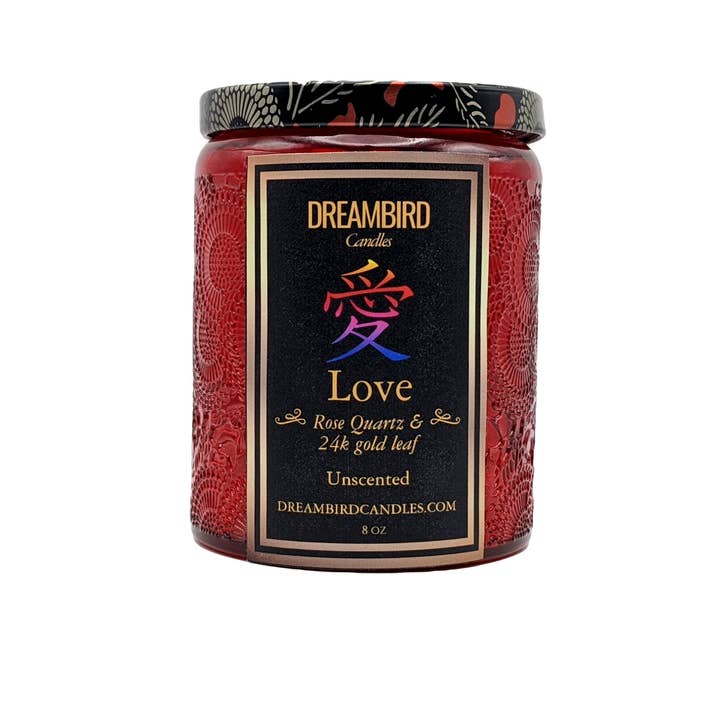 Japanese Calligraphy Medium "Love" Candle for wholesale by DREAMBIRD Candles