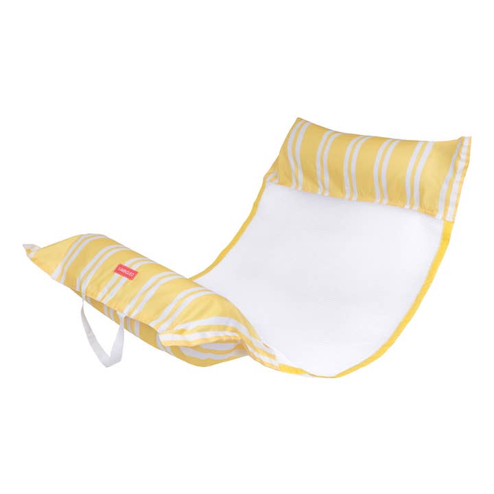 Yellow striped pool hammock float for wholesale by Flamingueo