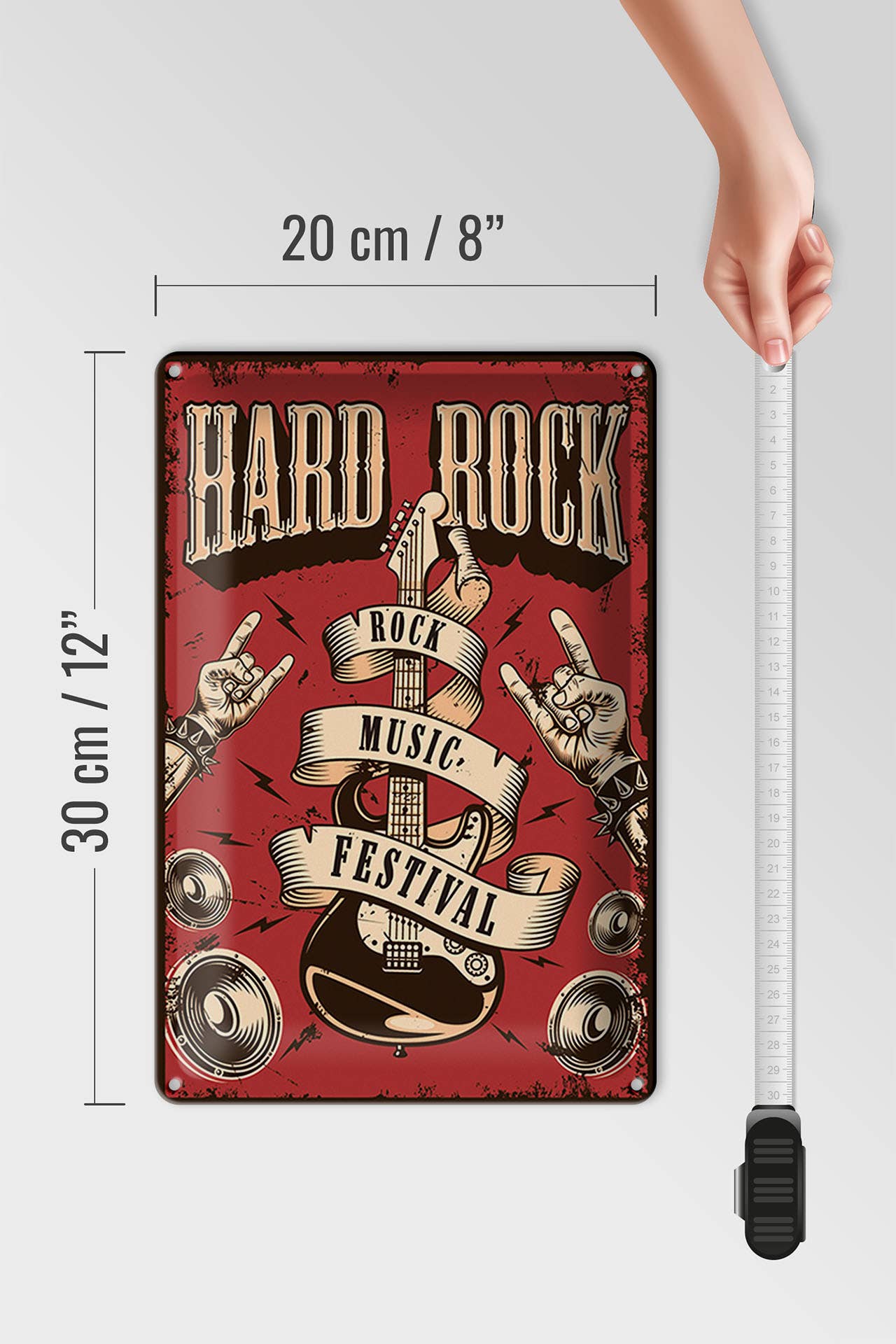 Femer - Vente Pancarte - Plaque en étain rétro 20 x 30 cm Festival de musique hard rock3