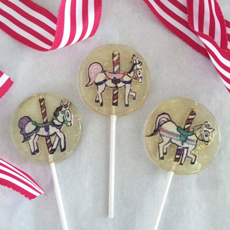 A Secret Forest - Wholesale Lollipop - Fondant Carousel Horse Lollipops5
