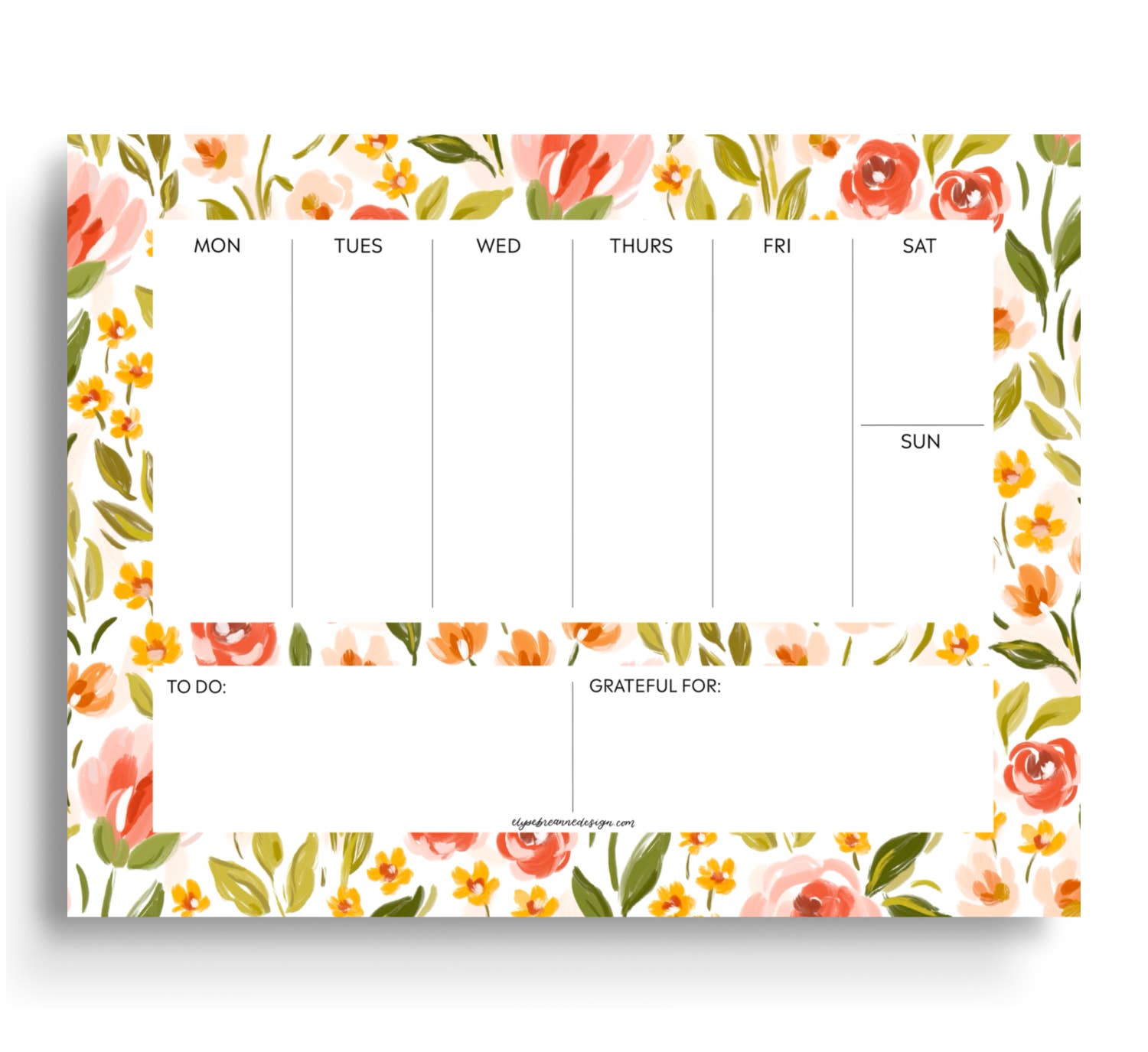 Elyse Breanne Design - Wholesale Planner - Spring Garden Weekly Planner Notepad