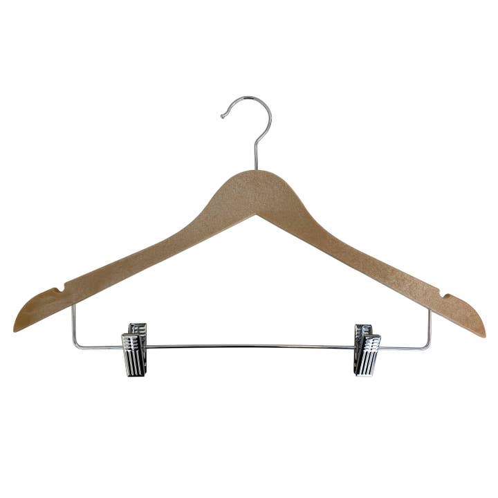 Ergodebrands - Wholesale Clothes Hangers - USTECH WoodLike Standard Shaped Hanger Biodegradable Plastic2