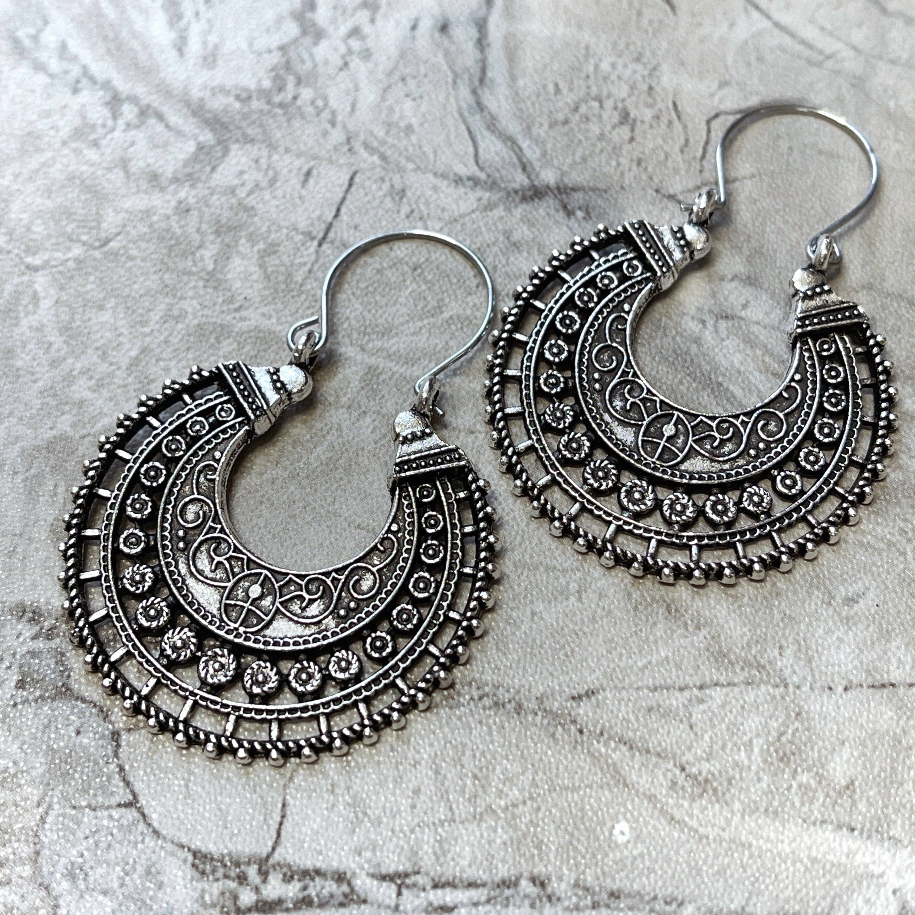 Peace Love Bling - Vendita all'ingrosso Orecchini pendenti - Orecchini a Cerchio Boho in argento Dakota Bali1