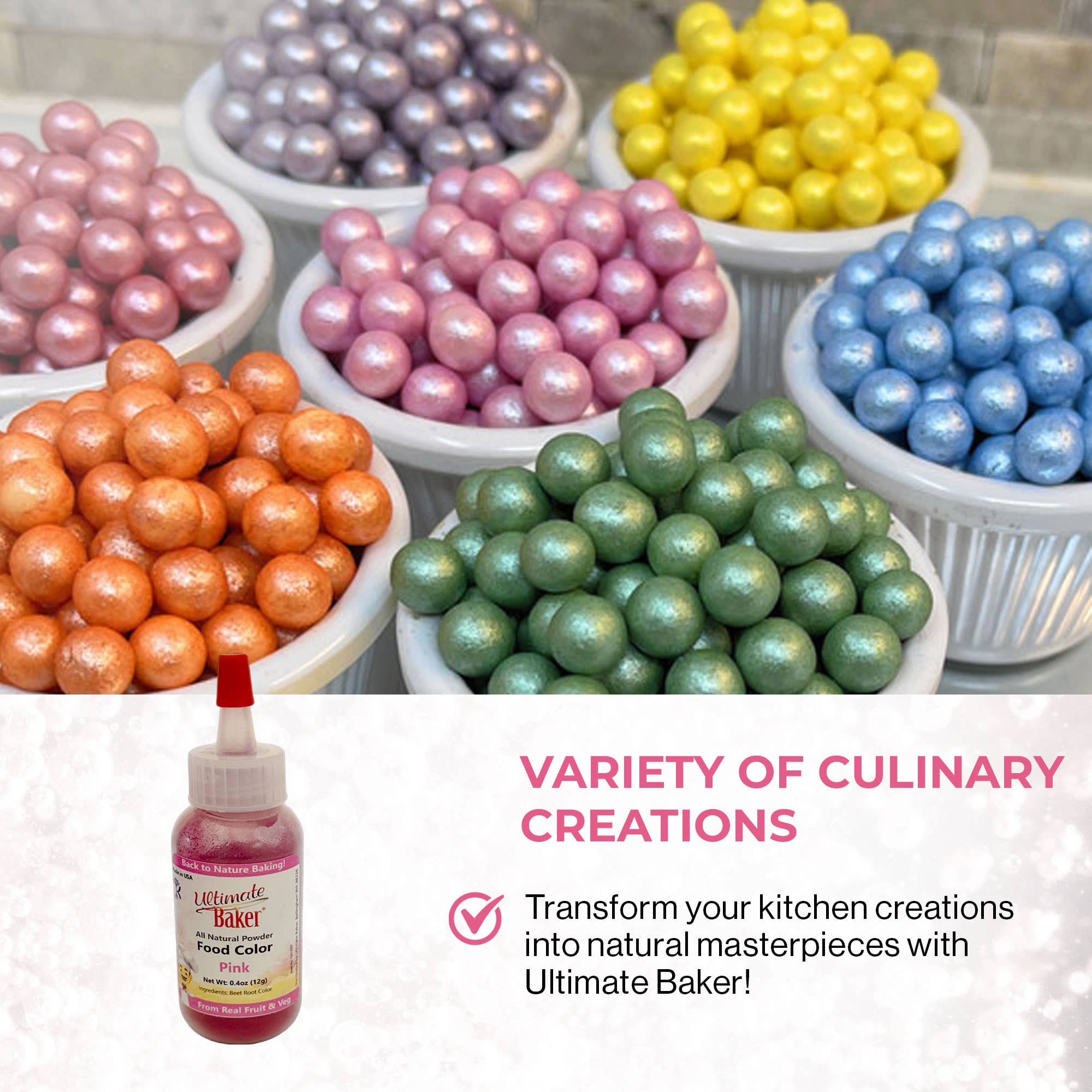 Ultimate Baker - Venta al por mayor Kit de decoración de tartas - Colorante alimenticio rosa natural de Ultimate Baker (1x12g)4