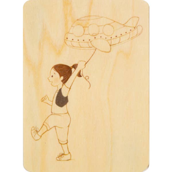 Little Wood Postcard Kids 2 Planeballoon for wholesale by Woodhi