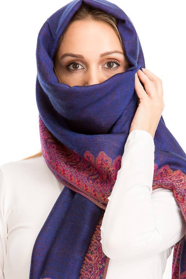Cap Zone - Wholesale Scarf - Women's - Luxury Delicate Paisley Versatile Wrap Faux Pashmina3