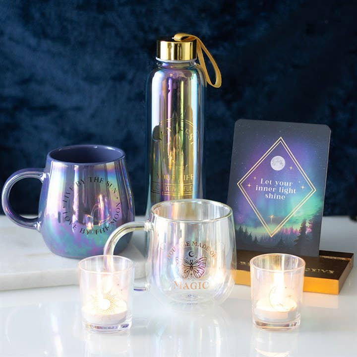 Something Different Wholesale – wholesale Candle holder – Iridescent Sun and Moon Votive Candle Holders