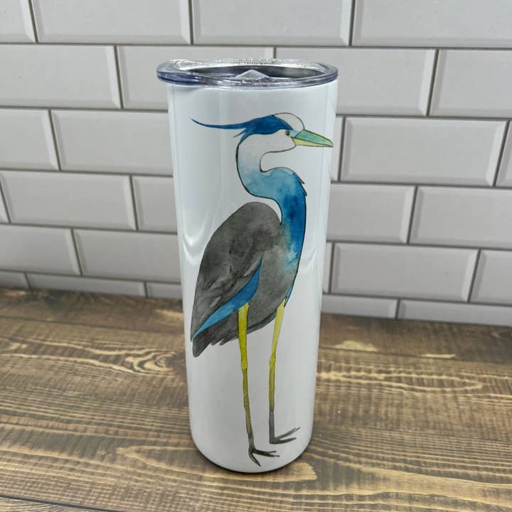 Copo Blue Heron 30 oz - personalize-o com “sua cidade” por atacado de Blue Poppy Designs